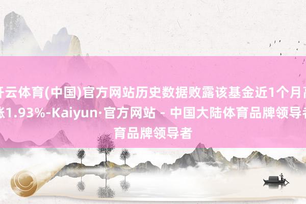 开云体育(中国)官方网站历史数据败露该基金近1个月高涨1.93%-Kaiyun·官方网站 - 中国大陆体育品牌领导者