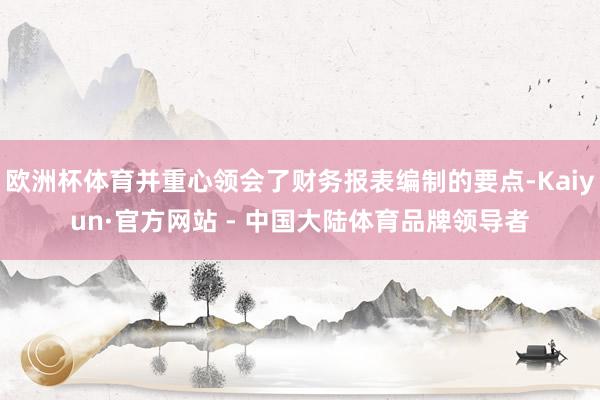 欧洲杯体育并重心领会了财务报表编制的要点-Kaiyun·官方网站 - 中国大陆体育品牌领导者